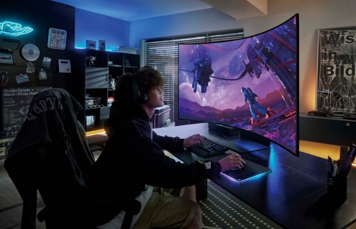 monitorul Samsung Odyssey Ark are design modern si ecran mare