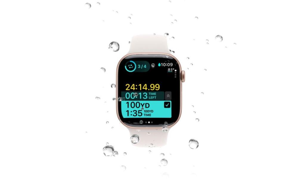 Cu senzori de temperatură și adâncime a apei, Apple Watch 10 42mm Cellular Titanium este ideal pentru înot și snorkeling.