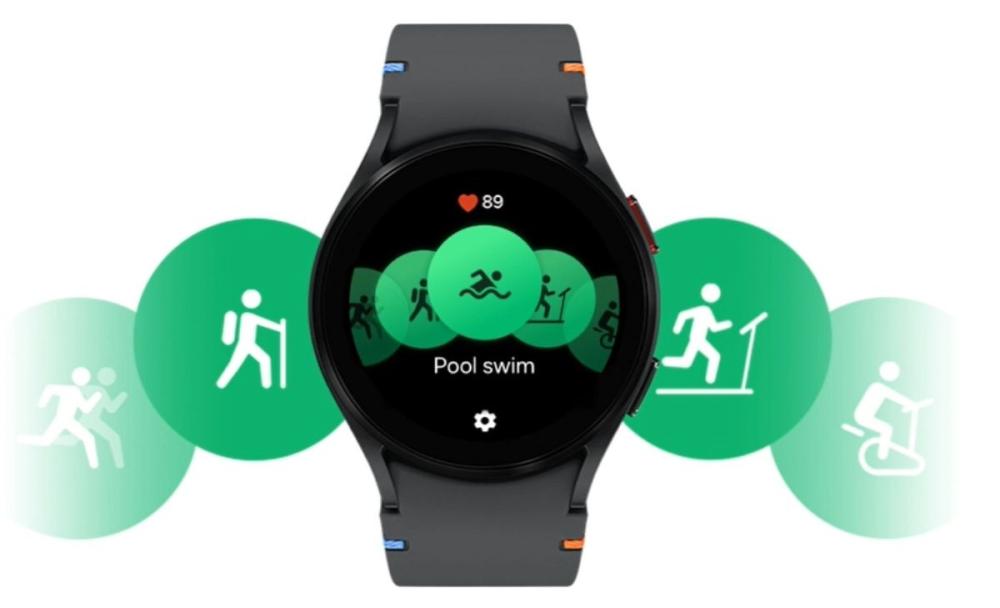 Ceasul Samsung Galaxy Watch FE 40mm, monitorizează peste 100 de antrenamente pentru a te ajuta să păstrezi o viață activă și sănătoasă.