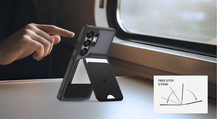 portofel magnetic spigen valentinus s din piele vegana