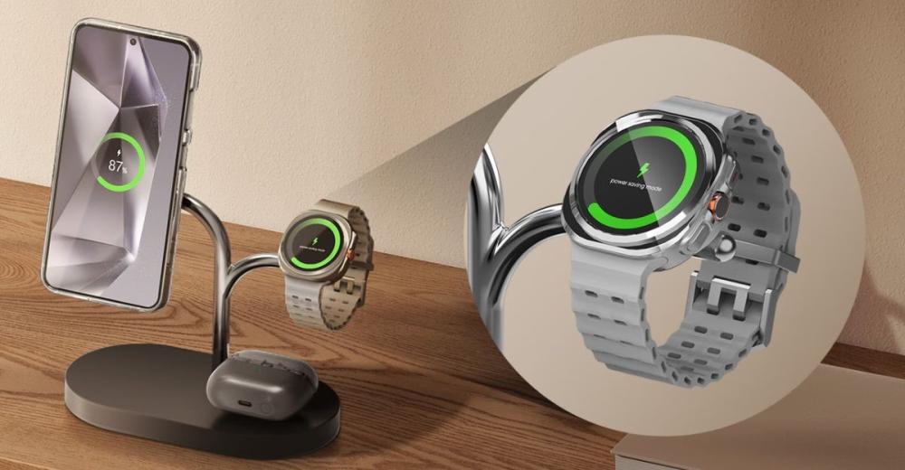 Samsung 3in1 Wireless Charger incarcă rapid cu cea mai recentă tehnologie Qi2.0 MPP.