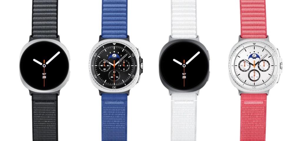 Sistemul Dynamic Lug permite să înlocuirea curelei textile Samsung Galaxy Watch8 sau Watch8 Classic ușor, printr-o simplă apăsare de buton.