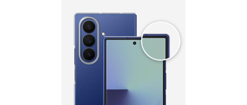 Husa Clear Samsung Galaxy Z Fold7 vine însoțită de două folii anti-reflexie pentru ecranul frontal.