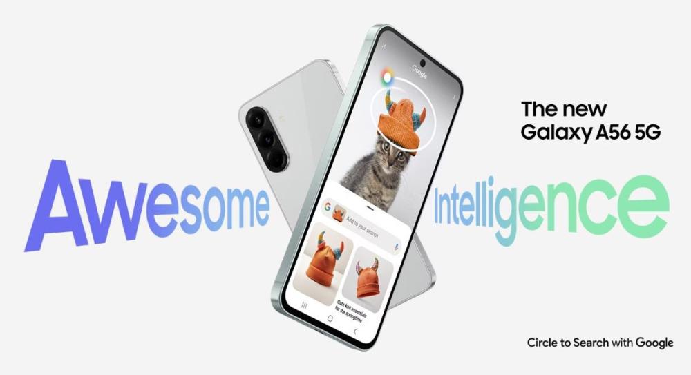 Google Circle and Search a telefonului Samsung Galaxy A56 5G Enterprise Edition oferă fezultate de căutare instantanee.
