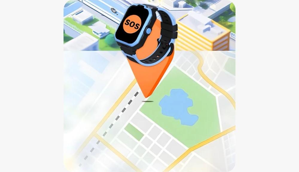 Copiii pot solicita imediat ajutor apăsând butonul SOS al ceasului ZTE KIDS WATCH K1 PRO.