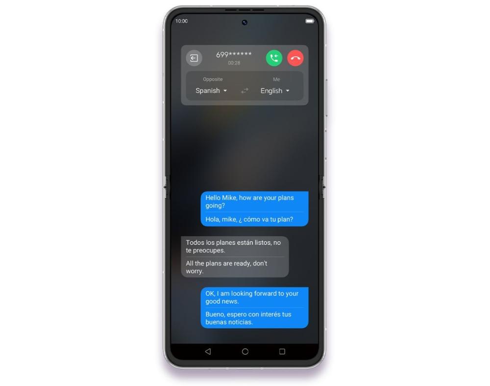 ZTE nubia FLIP 2 5G traduce apeluri și conversații în timp real cu ajutorul funcției AI Real-time Translate.