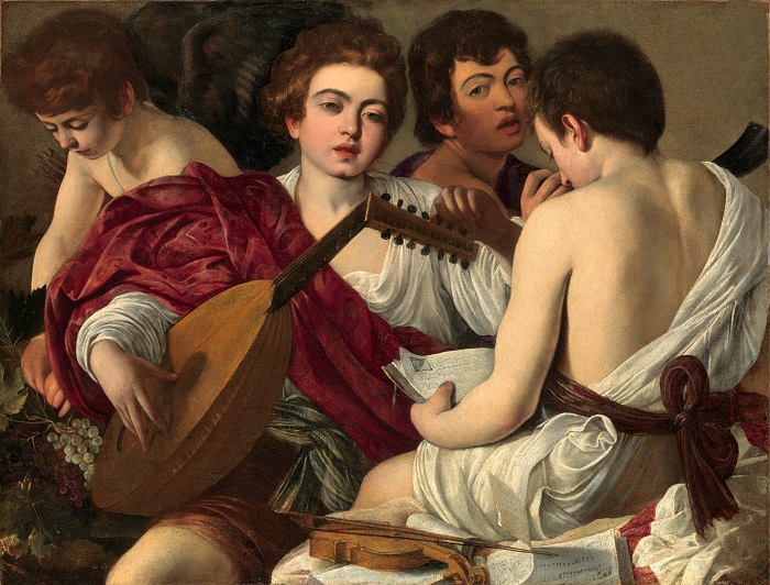 tablou caravaggio - tineri cantand