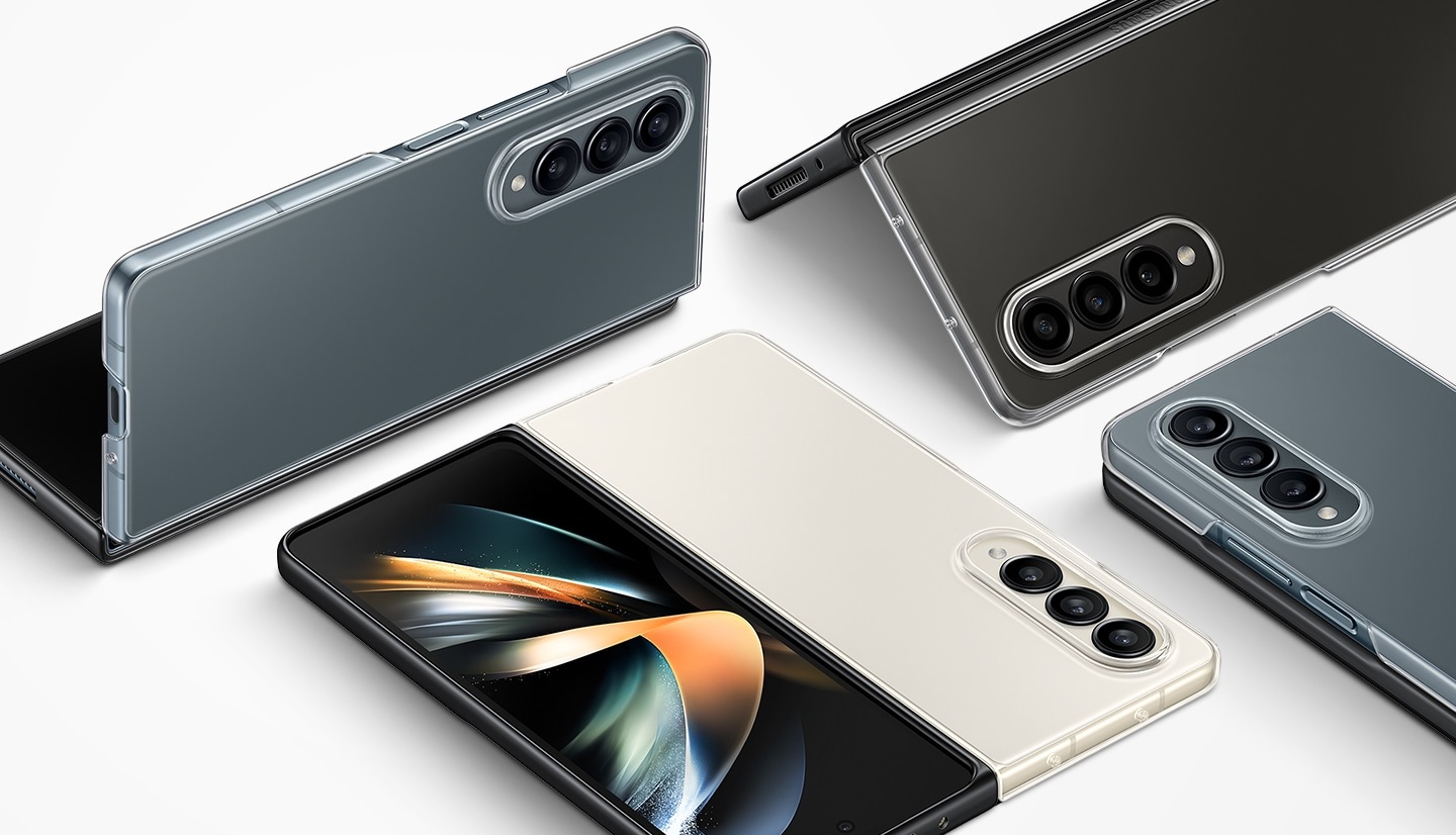 husa clear edge samsung galaxy z fold4 evidentiere culori telefon