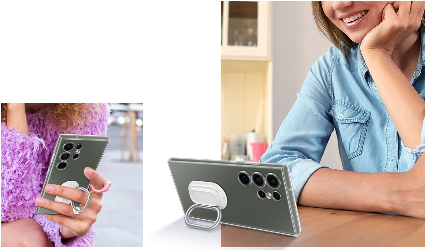 husa gadget transparenta samsung galaxy s23 suport integrat