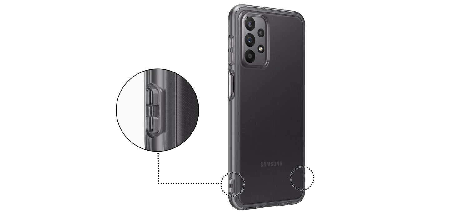 husa soft clear samsung galaxy a23 5g a235 orificii pentru snur