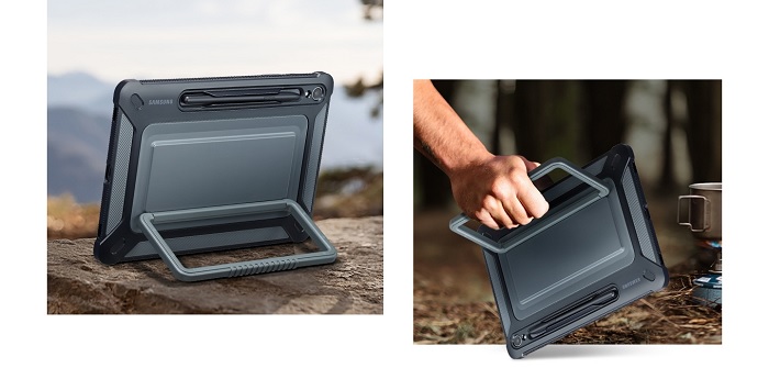 husa rigidizata outdoor samsung galaxy tab s9 ultra are un maner solid care tine si rol de suport