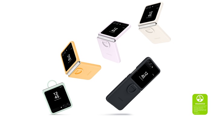 husa din silicon cu inel samsung galaxy z flip5 vine in culori variate si moderne