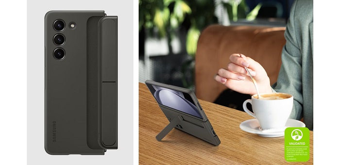 husa standing cu strap pentru samsung galaxy z fold5 se transforma in suport confortabil