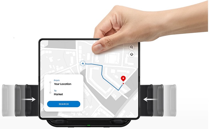 clemele suportului auto universal samsung cu incarcare wireless se deschid automat