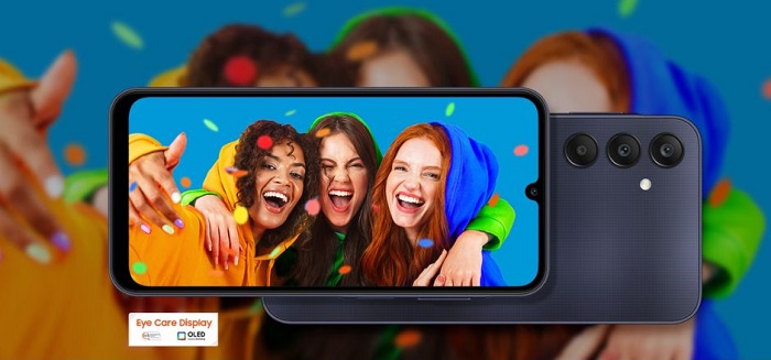 ecranul telefonului samsung galaxy a25 5g este mare si asigura o vizibilitate foarte buna chiar si in lumina puternica