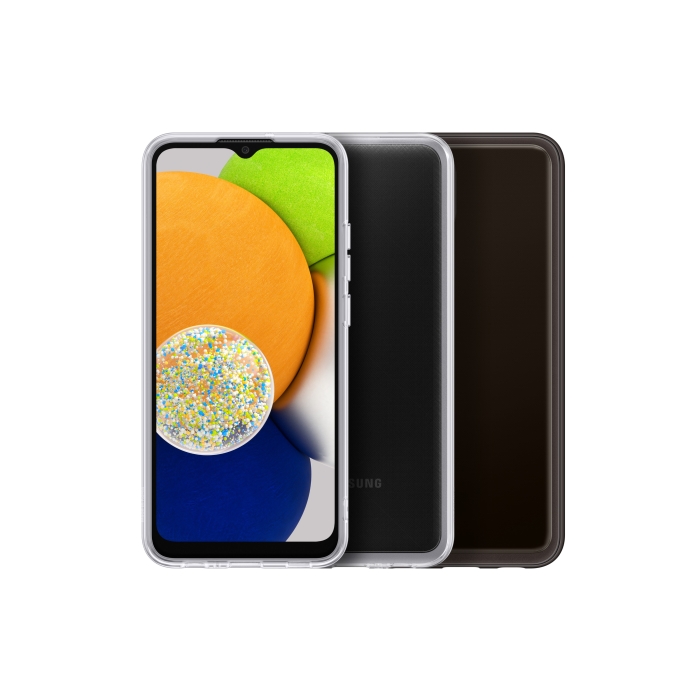 husa soft clear samsung galaxy a03 transparent si negru