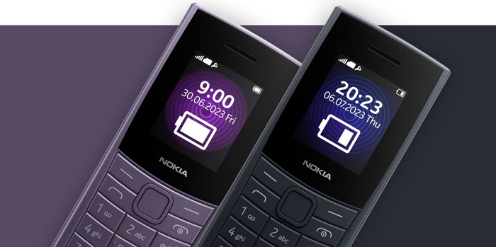 telefonul clasic nokia 110 4g are un design modern cu striatii care impiedica alunecarea