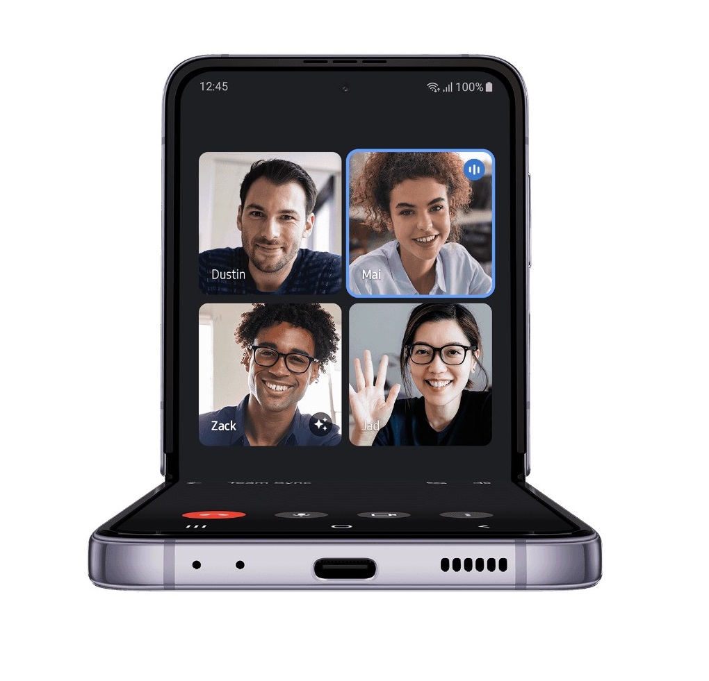 telefon samsung galaxy z flip4 f721 5g apeluri video google meet