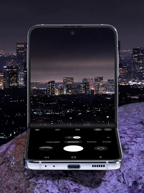 telefon samsung galaxy z flip4 f721 5g camera nightography
