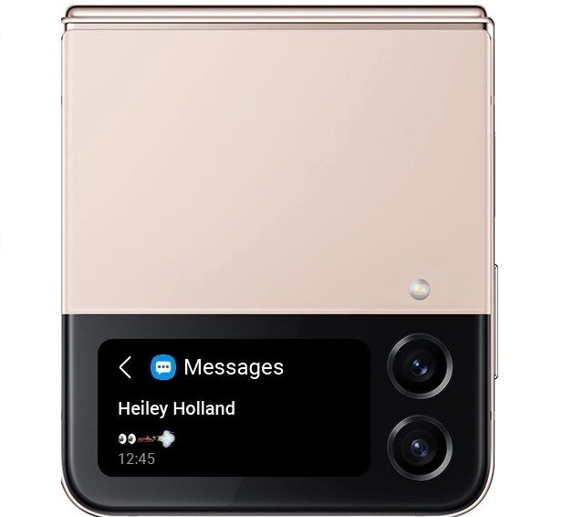 telefon samsung galaxy z flip4 f721 5g ecran frontal cu mesaje